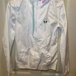 Women's White Alien Raincoat